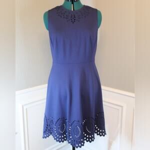 Kate Spade New York Blue Eyelet Sleeveless Fit & Flare Cocktail Dress Women’s 8